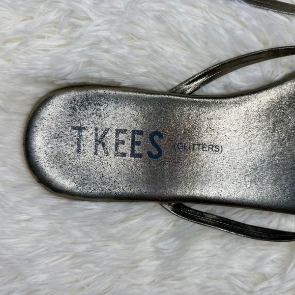 Tkees Glitters Flip Flops Bronze Metallic Thong Sandals Women's Size 10 - Picture 2 of 6